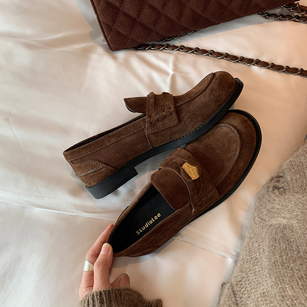 咖色反毛皮（平跟2.5cm）